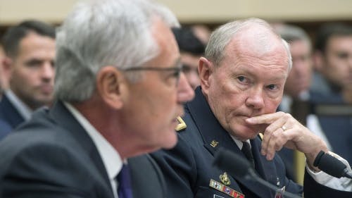 Martin Dempsey (R). EPA