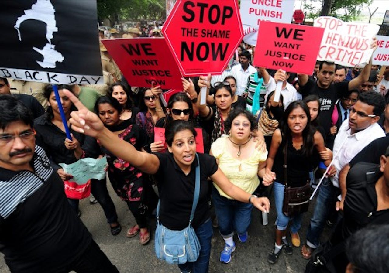Protesten tegen verkrachtingen in India. Archieffoto, EPA