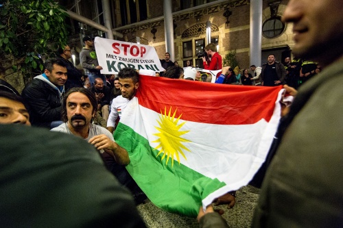 Koerdische demonstranten in Den Haag. ANP