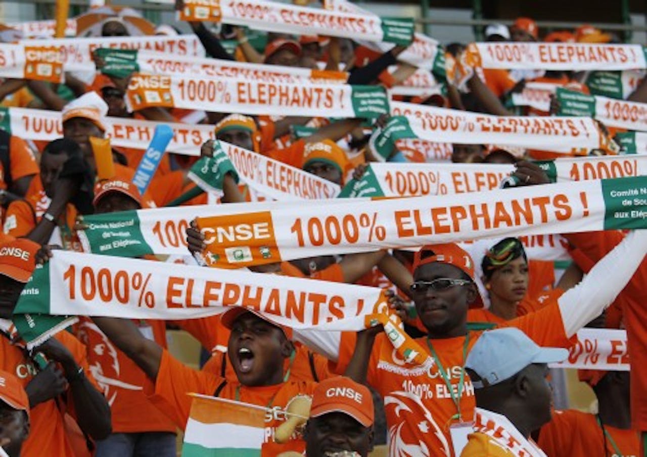 Archiefbeeld Ivoorkust-supporters. EPA
