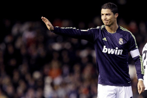 Cristiano Ronaldo van Real Madrid tijdens het duel met Valencia. EPA