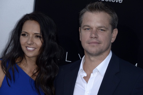 Matt Damon en zijn vrouw Luciana Barroso. EPA