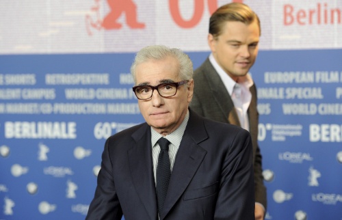 Martin Scorsese met op de achtergrond Leonardo DiCaprio. EPA