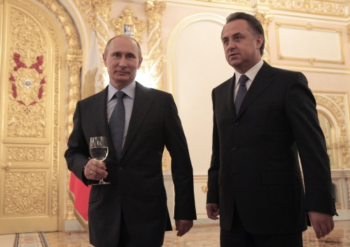 Moetko (R) met de Russische president Poetin. EPA