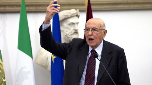 Archiefbeeld Italiaanse president Giorgio Napolitano. EPA
