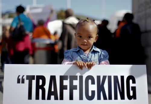 Protest tegen mensenhandel in Zuid-Afrika, 2011. EPA
