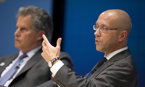 ECB-bestuurder Jörg Asmussen (R). EPA