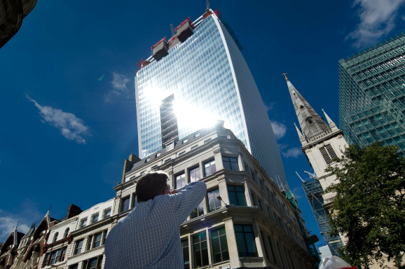 De 'Walkie Talkie'-wolkenkrabber in Londen