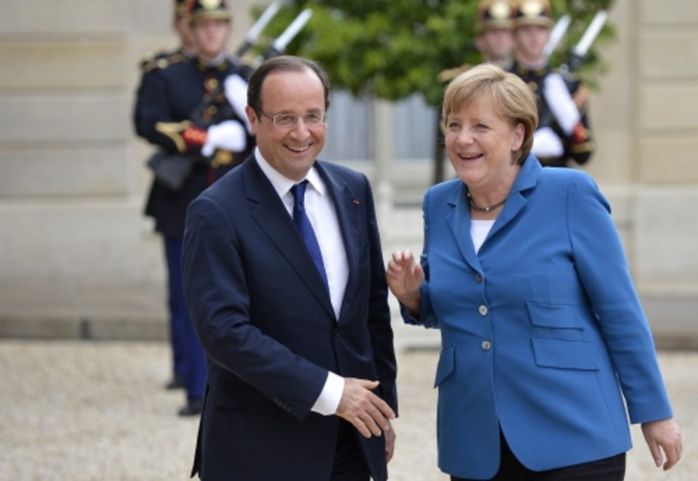 FranÃ§ois Hollande en Angela Merkel. EPA