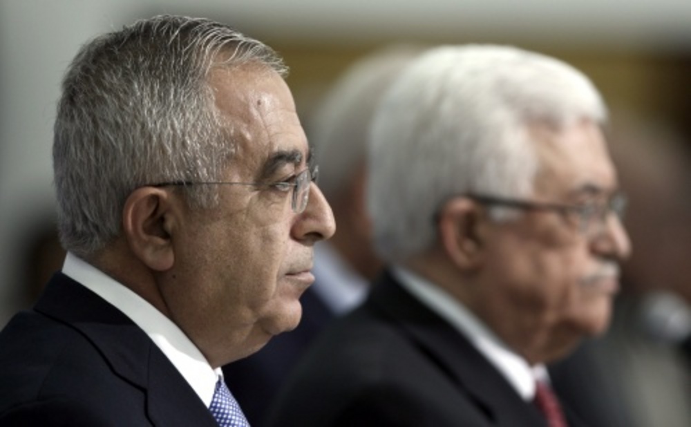 Salam Fayyad (L) samen met Mahmoud Abbas. EPA