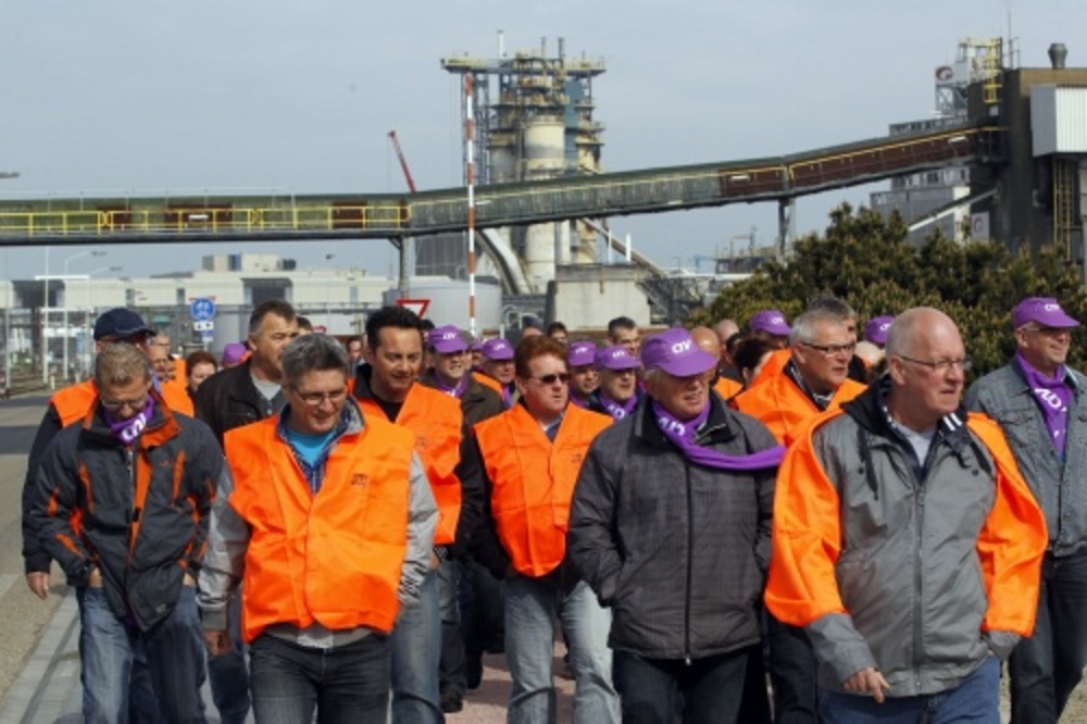 In mei werden er bij AkzoNobel werkonderbrekingen gehouden. EPA