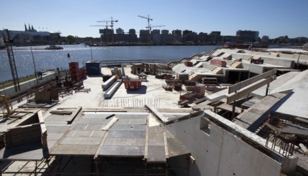 Het filmmuseum EYE in aanbouw (archieffoto 2010). ANP