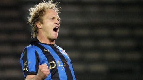 BjÃ¶rn Vleminckx van Club Brugge maakte de enige goal tegen Sint-Truiden. EPA