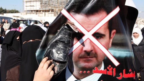 Demonstratie tegen Bashar al-Assad in JordaniÃ«, eerder deze week. EPA