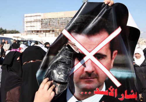 Demonstratie tegen Bashar al-Assad in JordaniÃ«, eerder deze week. EPA