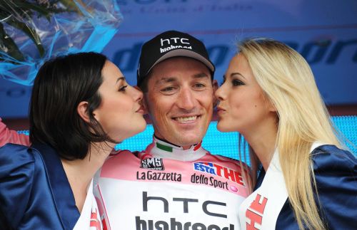 Marco Pinotti na de zege van HTC-Highroad. EPA