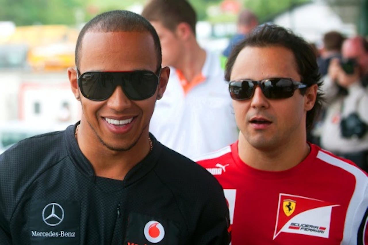 Lewis Hamilton en Felipe Massa. EPA