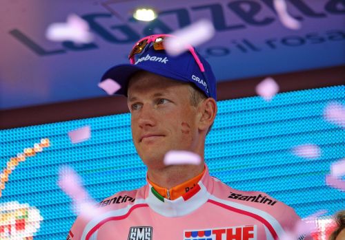 Pieter Weening in de roze trui. EPA