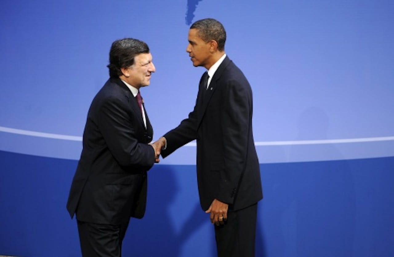 JosÃ© Manuel Barroso en Barack Obama. EPA