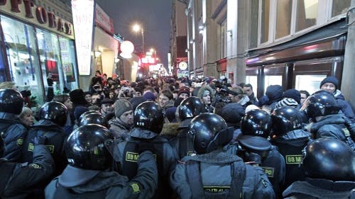 Demonstratie in Moskou eerder deze week. EPA