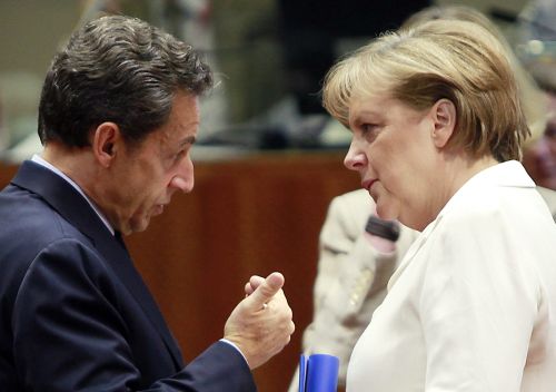 Angela Merkel en Nicolas Sarkozy. EPA
