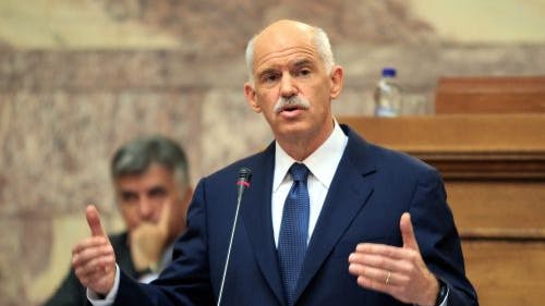 De Griekse premier George Papandreou. EPA 