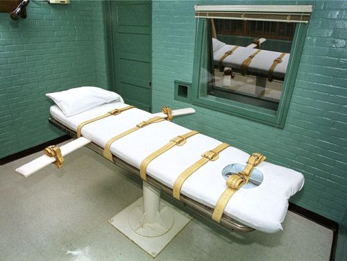In deze kamer krijgen ter dood veroordeelden in de Amerikaanse staat Texas een dodelijke injectie. Archieffoto uit 2000. EPA 