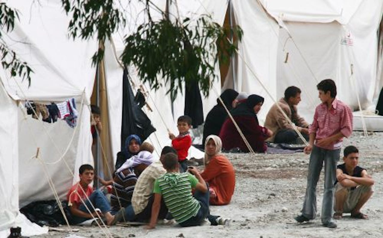 Syrische vluchtelingen in een kamp in Turkije. EPA