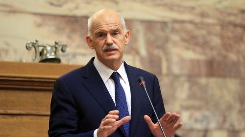 De Griekse premier Papandreou. EPA