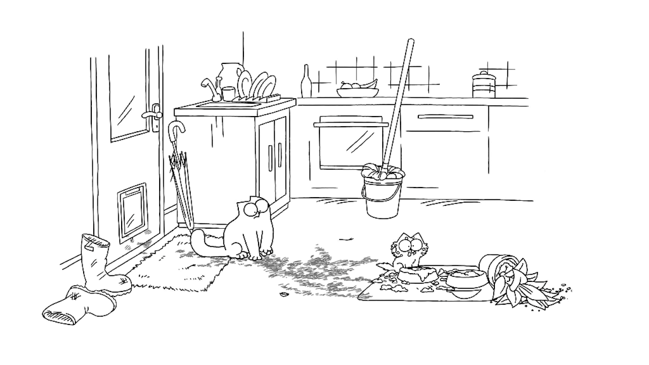 Screenshot van Simon's Cat, een van de leukere kattenvideo's op Youtube die ook werd gebruikt in dit onderzoek