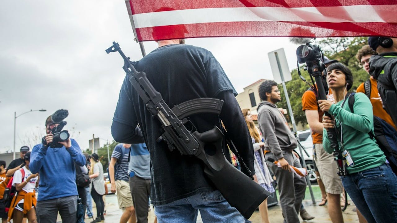 December 2015: Demonstratie van vuurwapenactivisten bij University of Texas. Foto: ANP/AFP