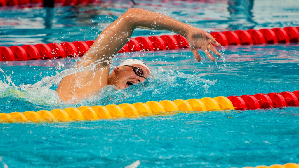 Weertman in actie op de 1500m vrije slag op het WK zwemmen vorig jaar. Foto ANP
