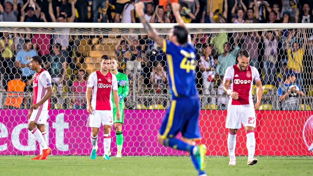 Een deceptie voor Ajax in Rostov, waar het kansloos met 4-1 verloor. Foto ANP
