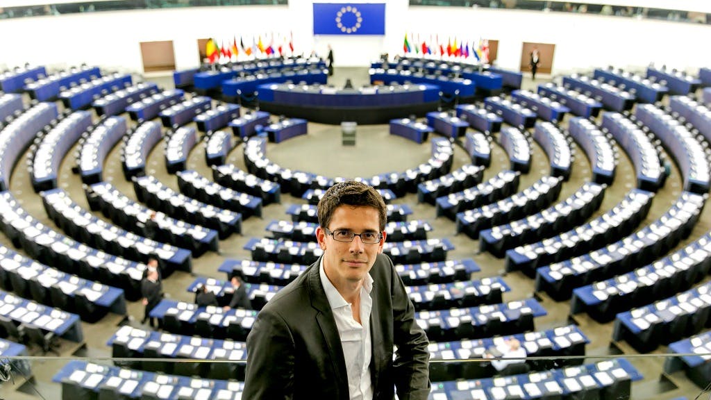 Bas Eickhout (GroenLinks) in het Europees Parlement. Foto ANP