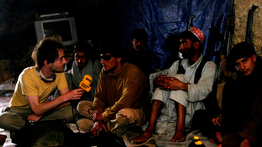 Hugo Reitsma als verslaggever in Afghanistan.