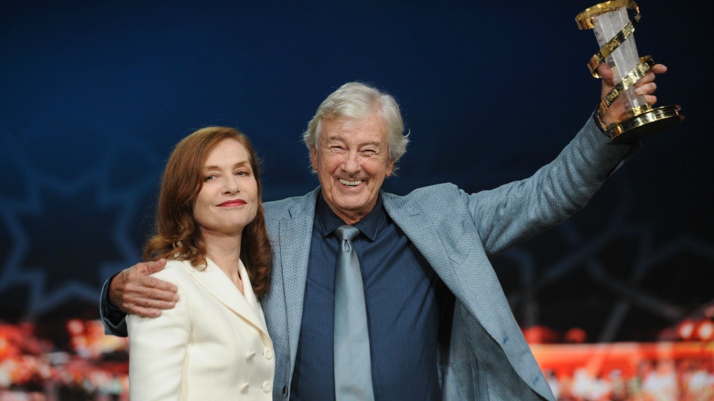 Isabelle Huppert en Paul Verhoeven. Foto: ANP.