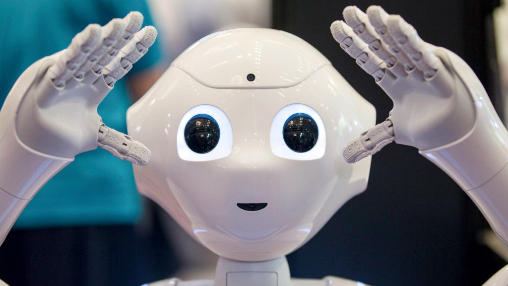 Robot Pepper, gebouwd door SoftBank, is bedoeld om te worden ingezet in de gezondheidszorg, technologie, onderwijs en detailhandel. Foto: ANP/EPA