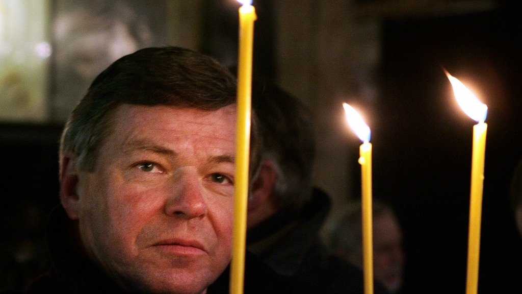 De voormalig premier van Noorwegen, Kjell Magne Bondevik tijdens een bezoek aan Bulgarije. Foto ANP