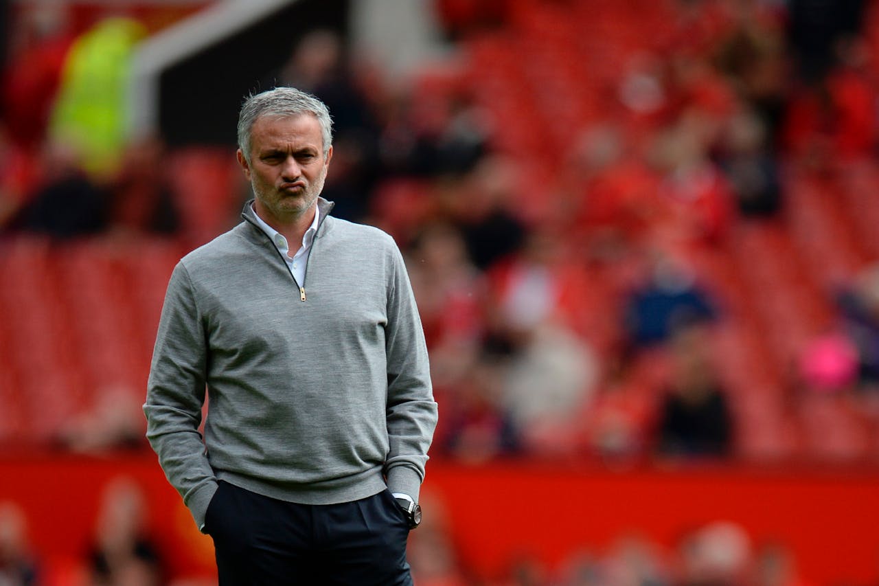 Coach Jose Mourinho van Manchester United. Foto AFP