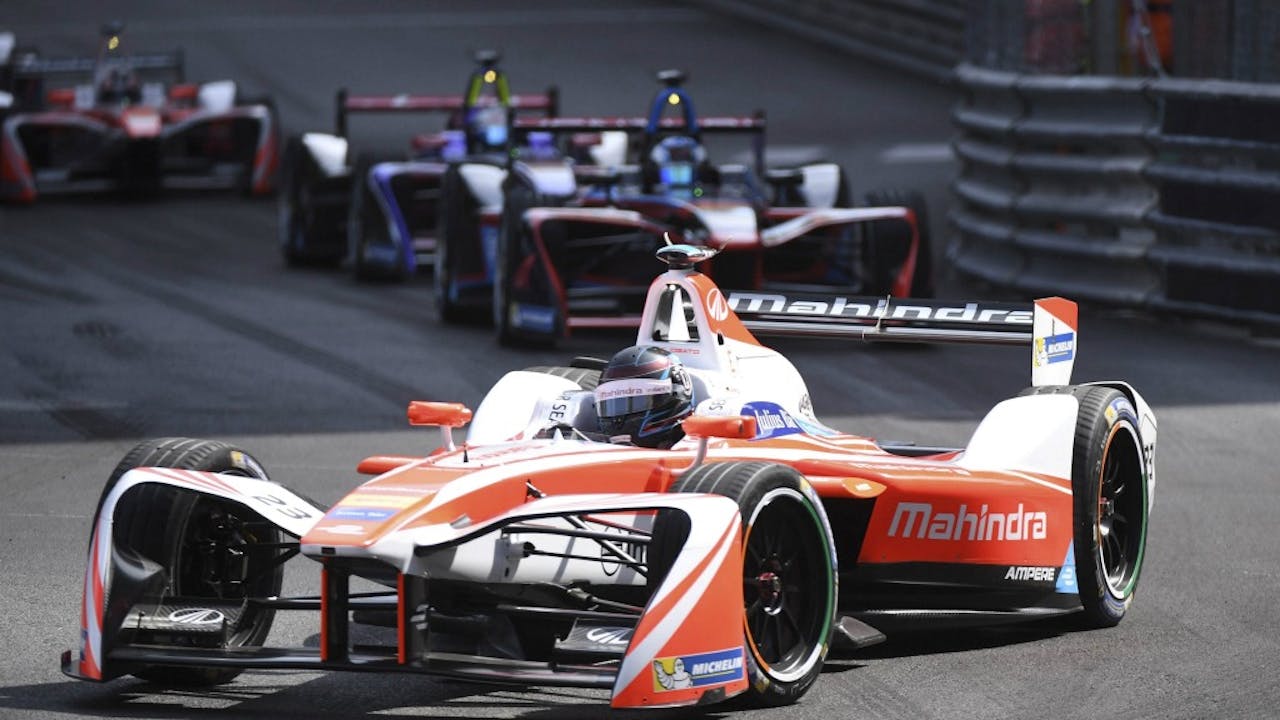 Elektrische race-auto's in de Formule E. Foto ANP