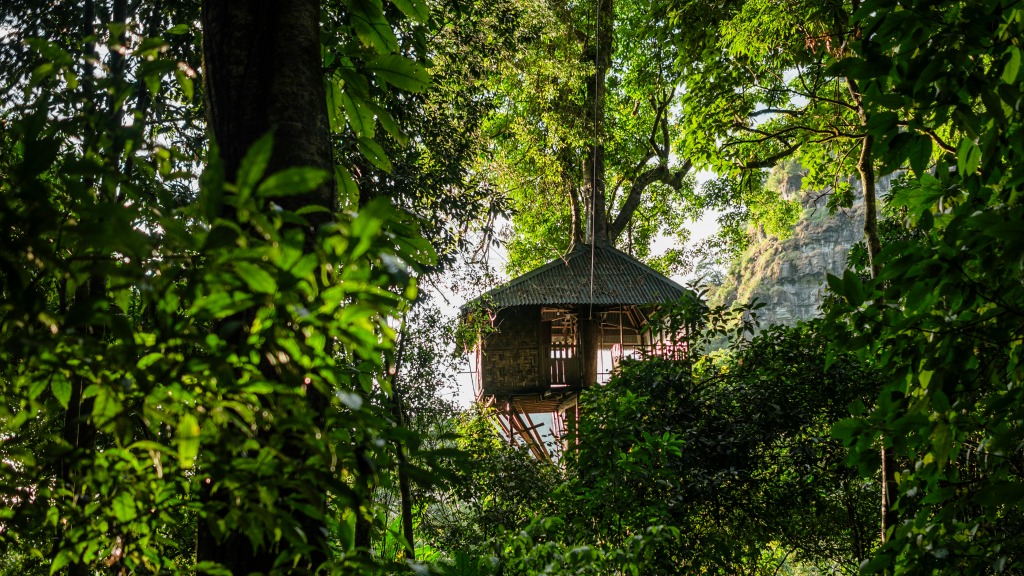 Voor deze boomhut moet je iets verder reizen. Hij staat namelijlk in Laos. Foto: HH/Rosanna U