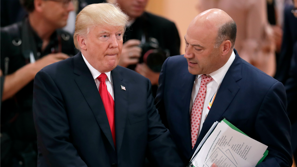 Donald Trump en Gary Cohn, het hoofd van de economische adviesraad. Foto: HH/Michael Sohn