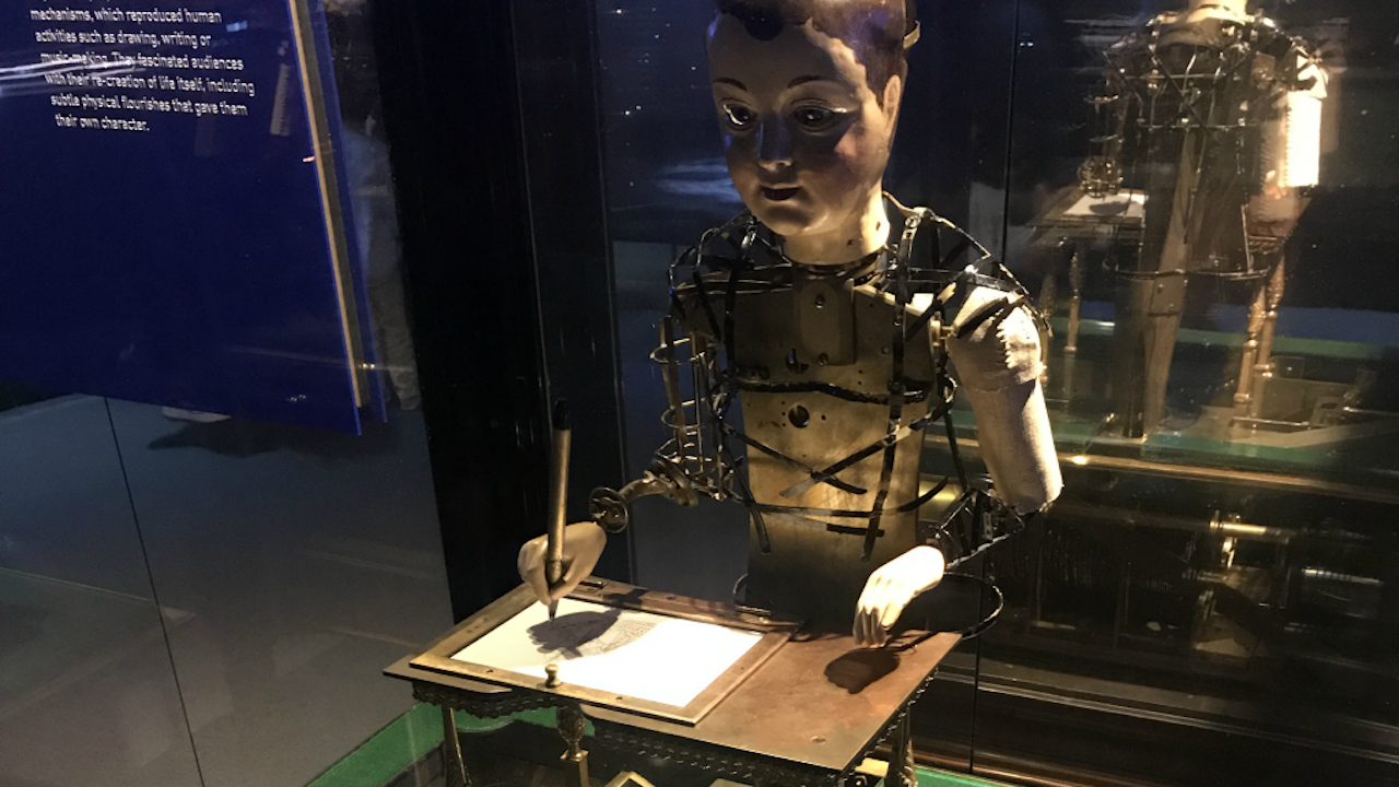 Schrijvende automaton in het Science Museum in Londen (Foto: Loz Pycock via Flickr)