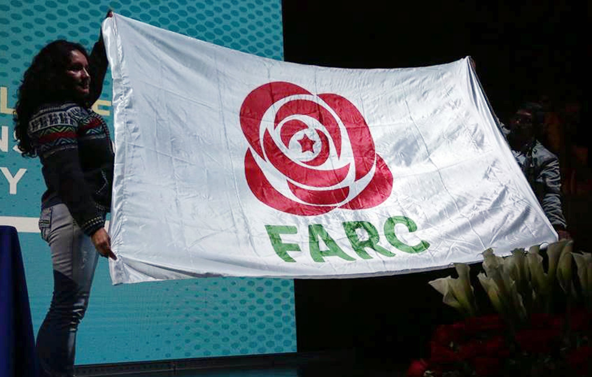 Het nieuwe logo van de FARC. ANP/EPA