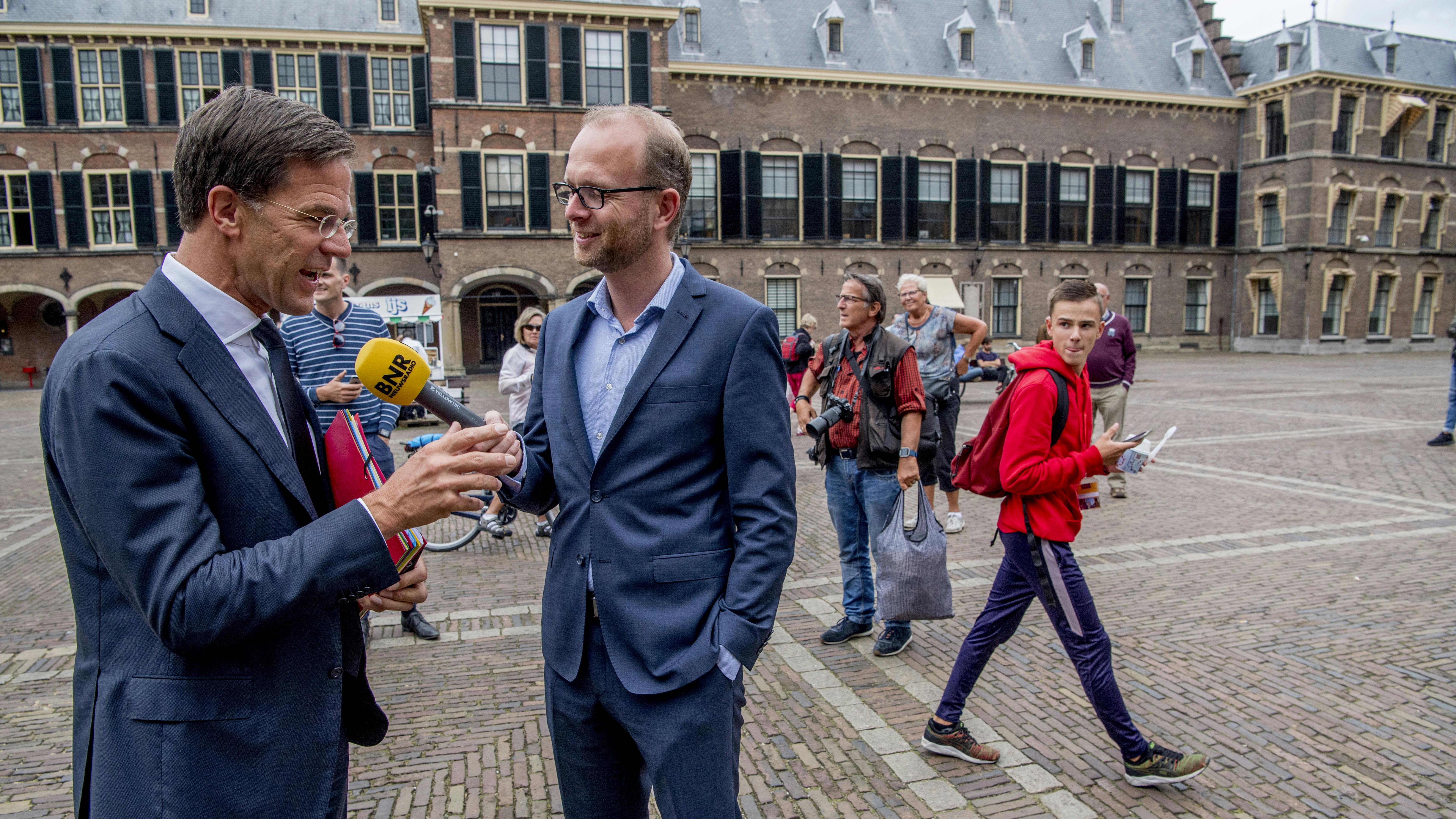 Mark Rutte in gesprek met BNR-verslaggever Jeroen Stans.