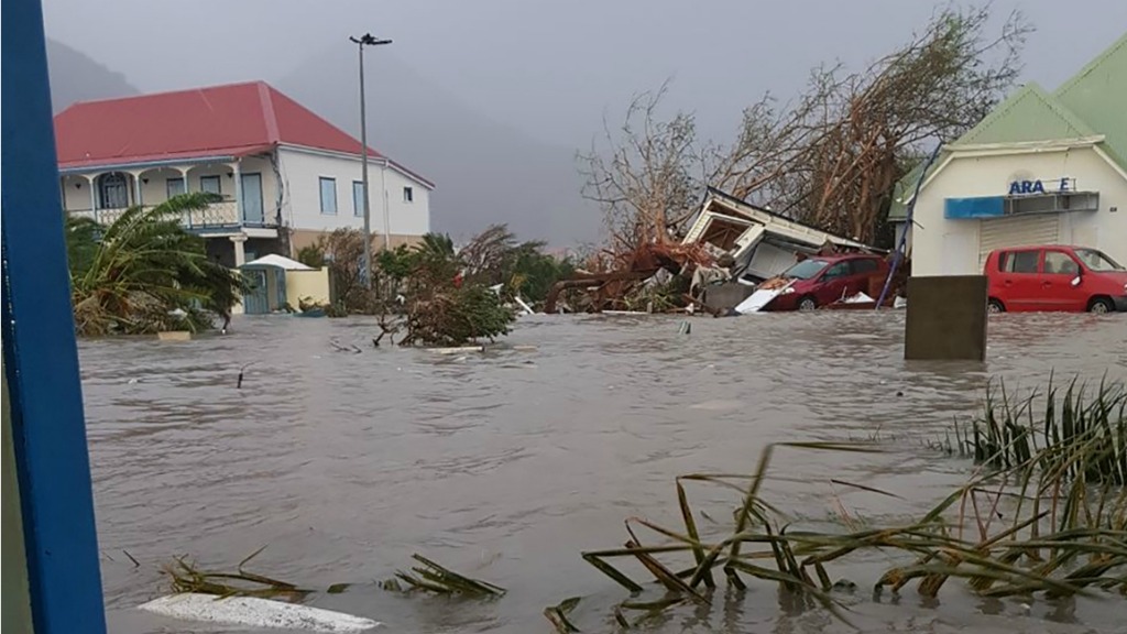 Schade na orkaan Irma op Sint Maarten. Foto ANP
