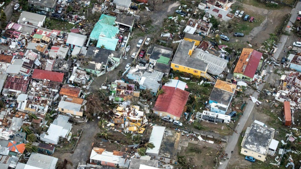 Schade op Sint Maarten. Foto Ministerie van Defensie