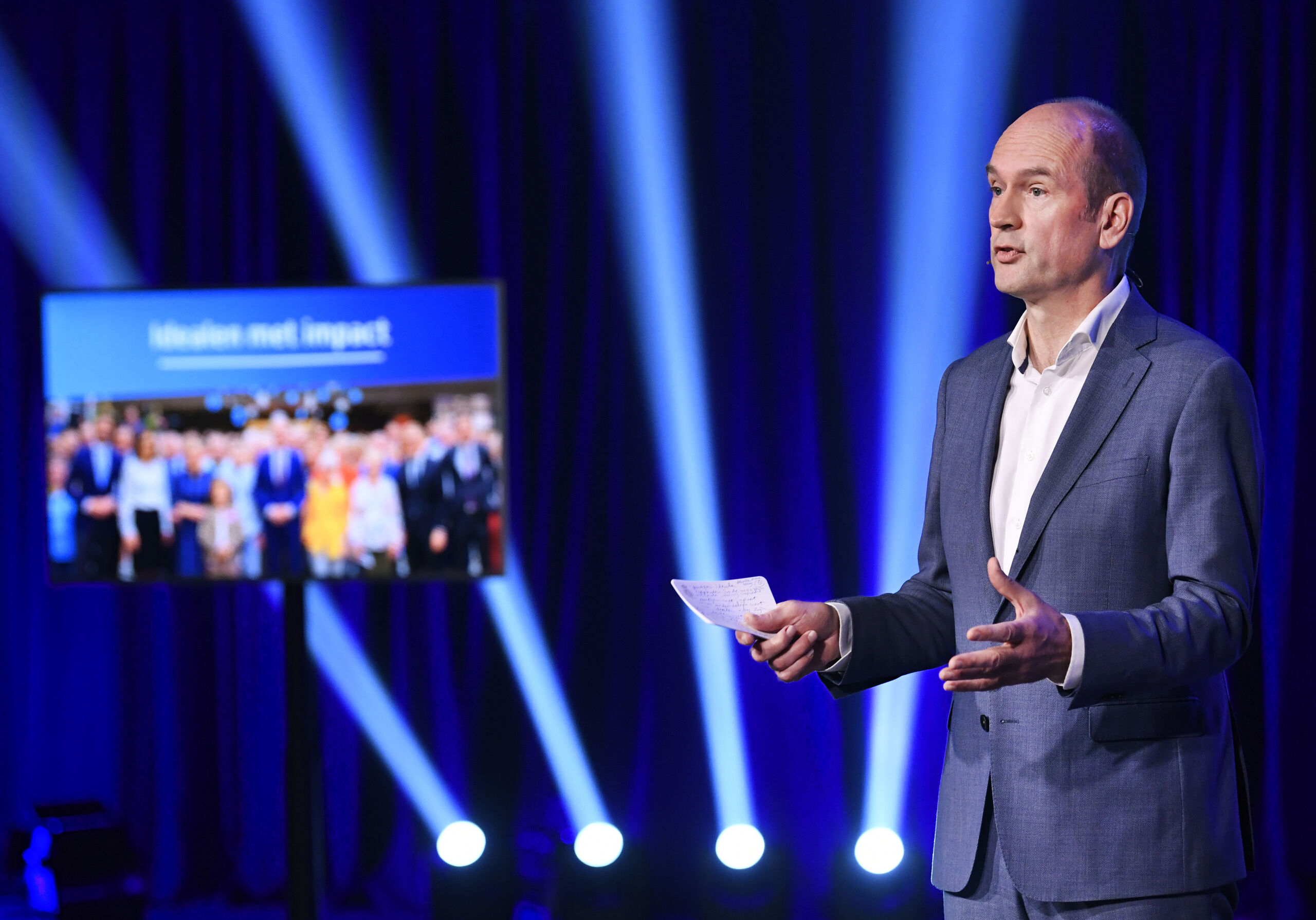 Gert-Jan Segers tijdens het partijcongres van de ChristenUnie.