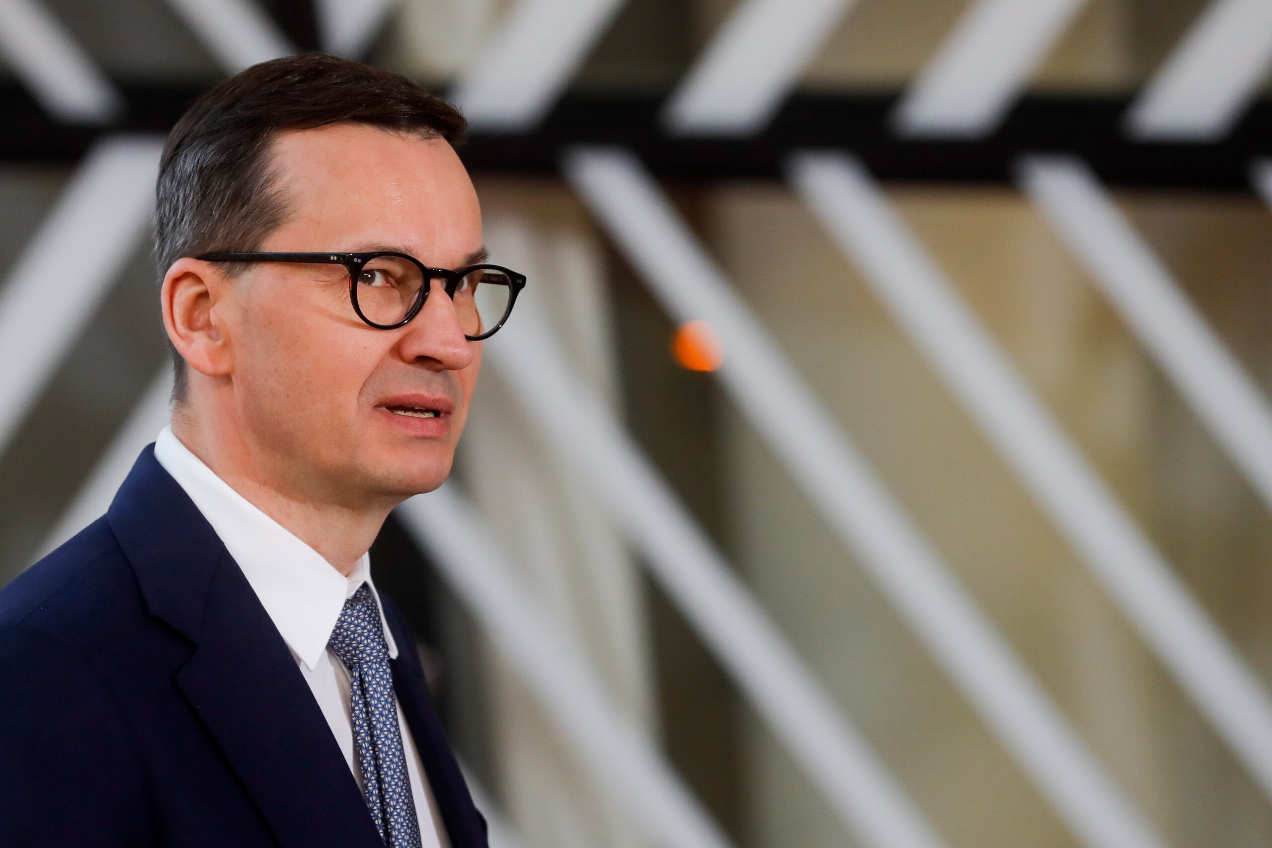 de Poolse premier Mateusz Morawiecki op de top in Brussel