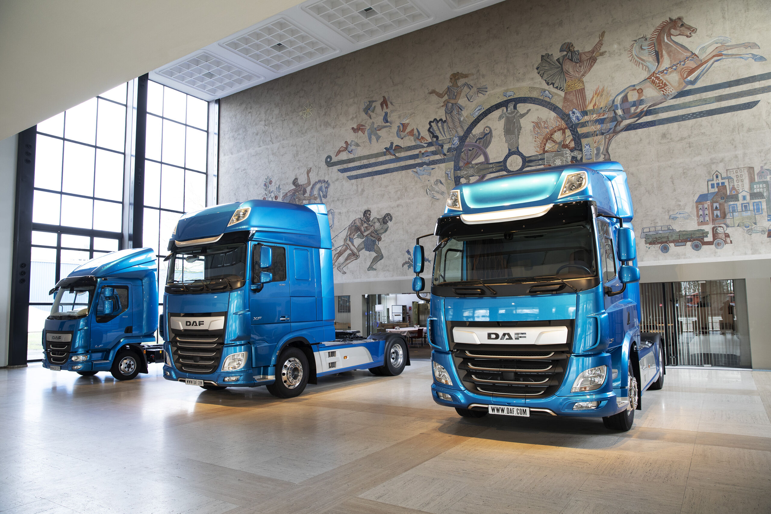 Showroom bij DAF Trucks in Eindhoven